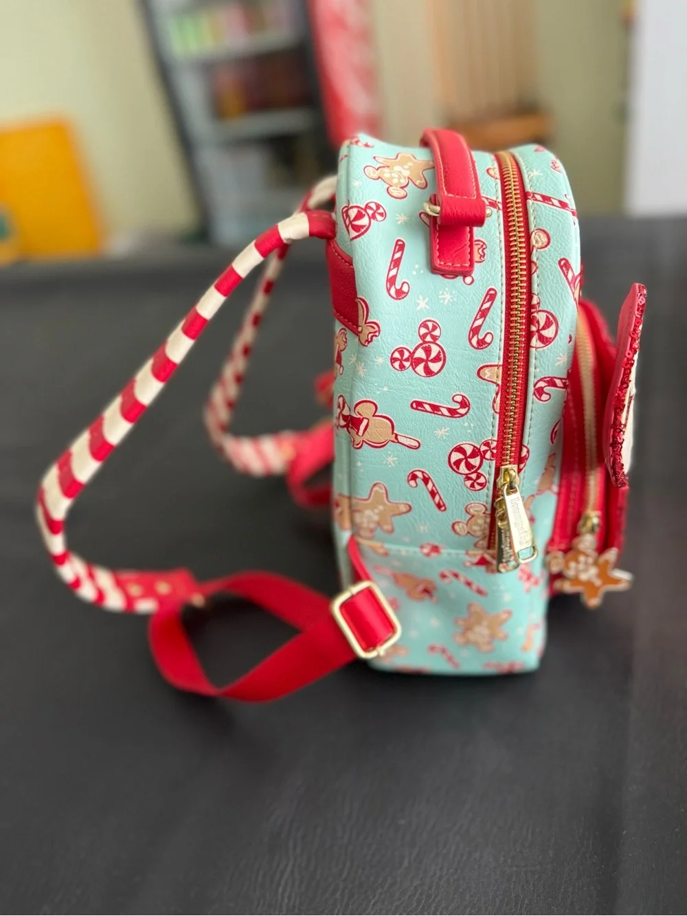 NWOT 2022 Disney Parks Loungefly Peppermint Candy Cane Christmas Backpack